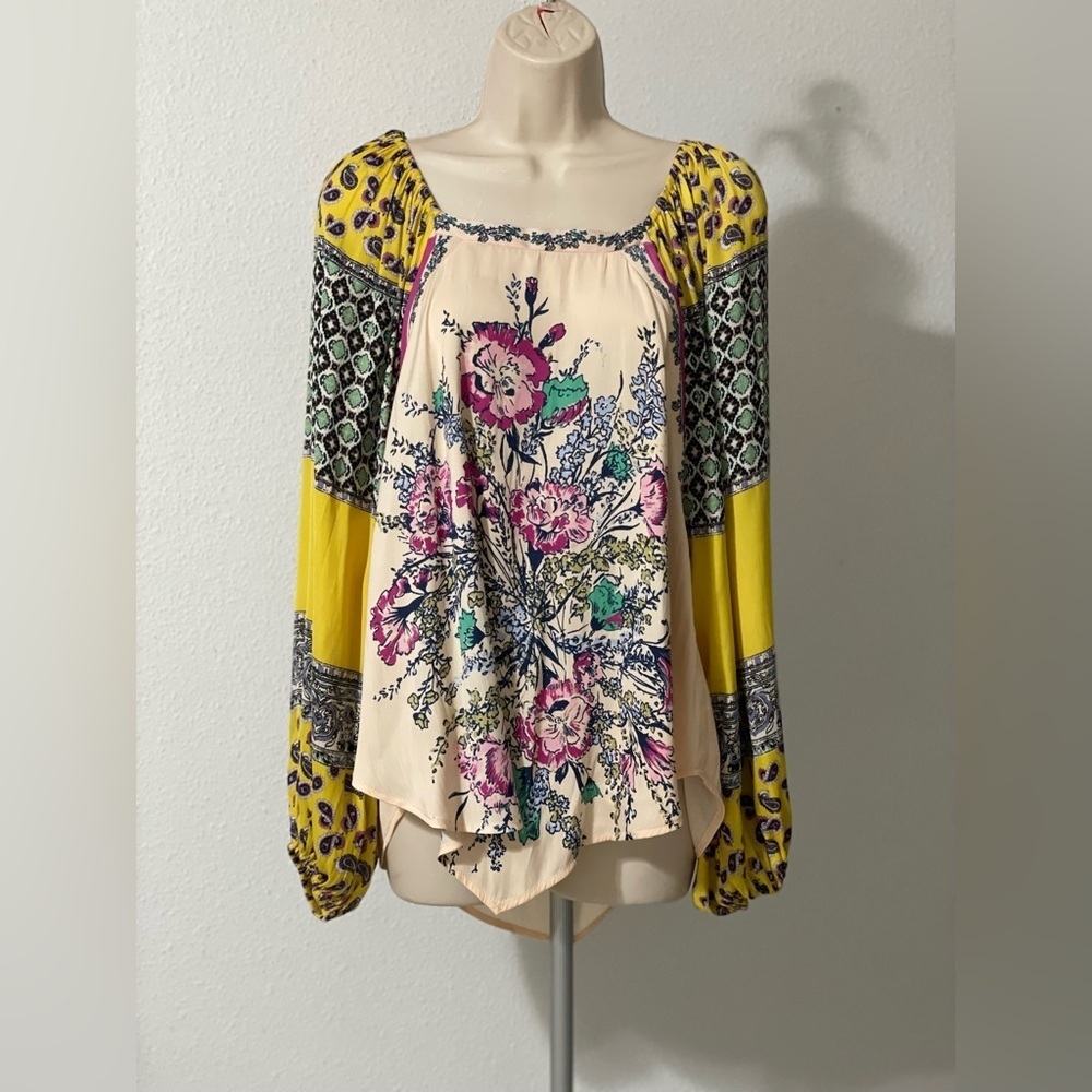 Free People Positano Print Blouse Small - Picture 4 of 14
